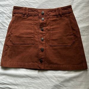American Eagle Super High Rise A Line Size 4 Corduroy Brown Skirt